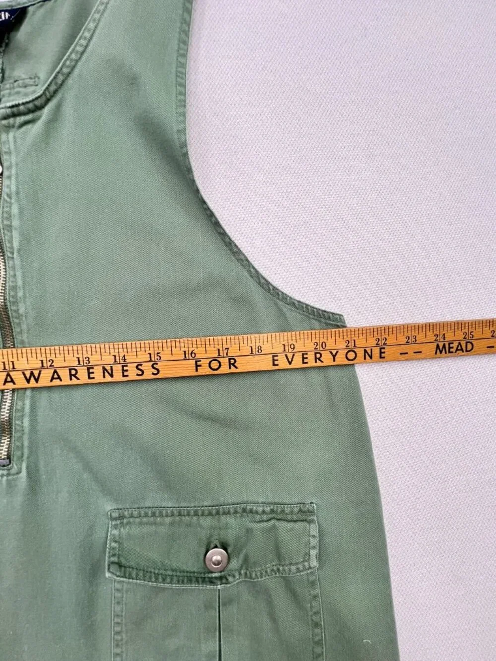 Baccini Women's Zip Up Cargo Midi Dress Sleeveless Size 16W Olive Green Pockets
